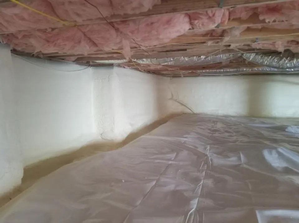 Crawl space encapsulation with closed-cell spray foam for Roof Waterproofing in Clifton Park